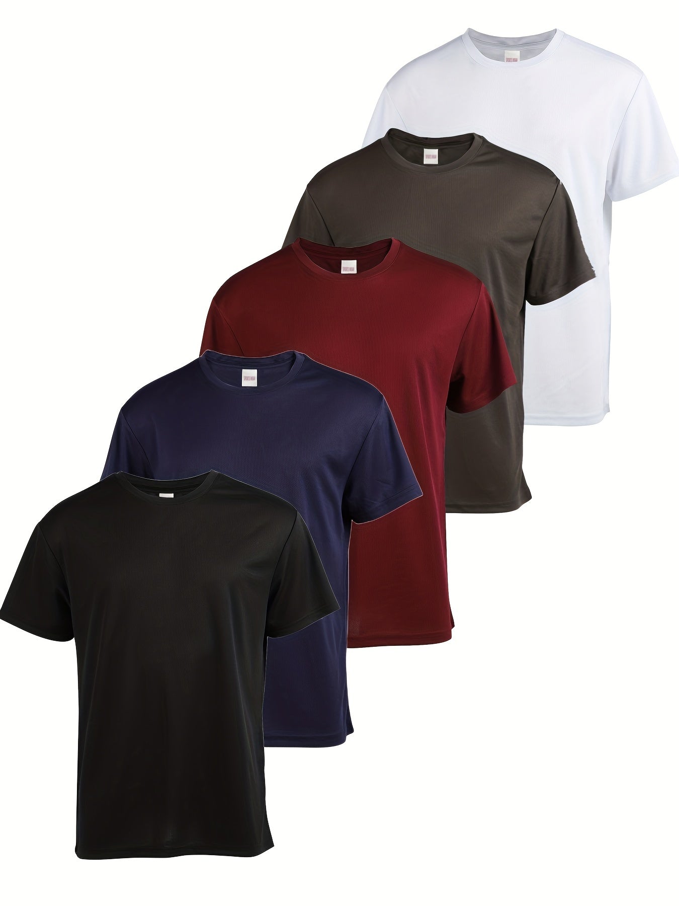 5pcs Men's Quick Drying Moisture Wicking T Shirt for Outdoor Gym Running Fitness