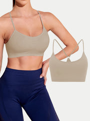 Women's Padded Sports Bra Y Back Workout Racerback Bra Light Support Yoga Bra