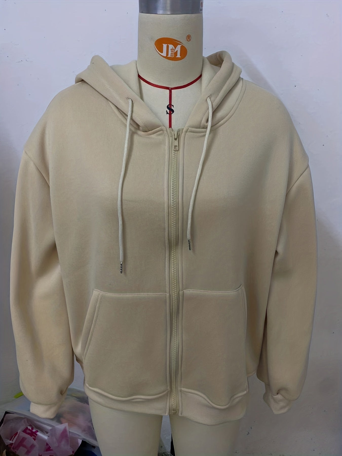 Drawstring Hoodie Zip Up Sweatshirt
