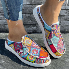 Geometric Pattern Flat Shoes Women's Lightweight Walking Shoes