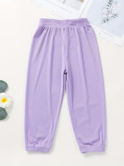 Girls Casual Sweatpants Elastic Waist Bow Loose Breathable Sport Jogger Pants