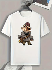 Anime Cartoon Print Men's Graphic T-Shirt for Summer