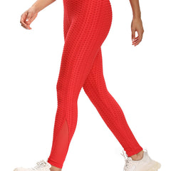 High Waist Butt Lifting Yoga Pants with Mesh Contrast