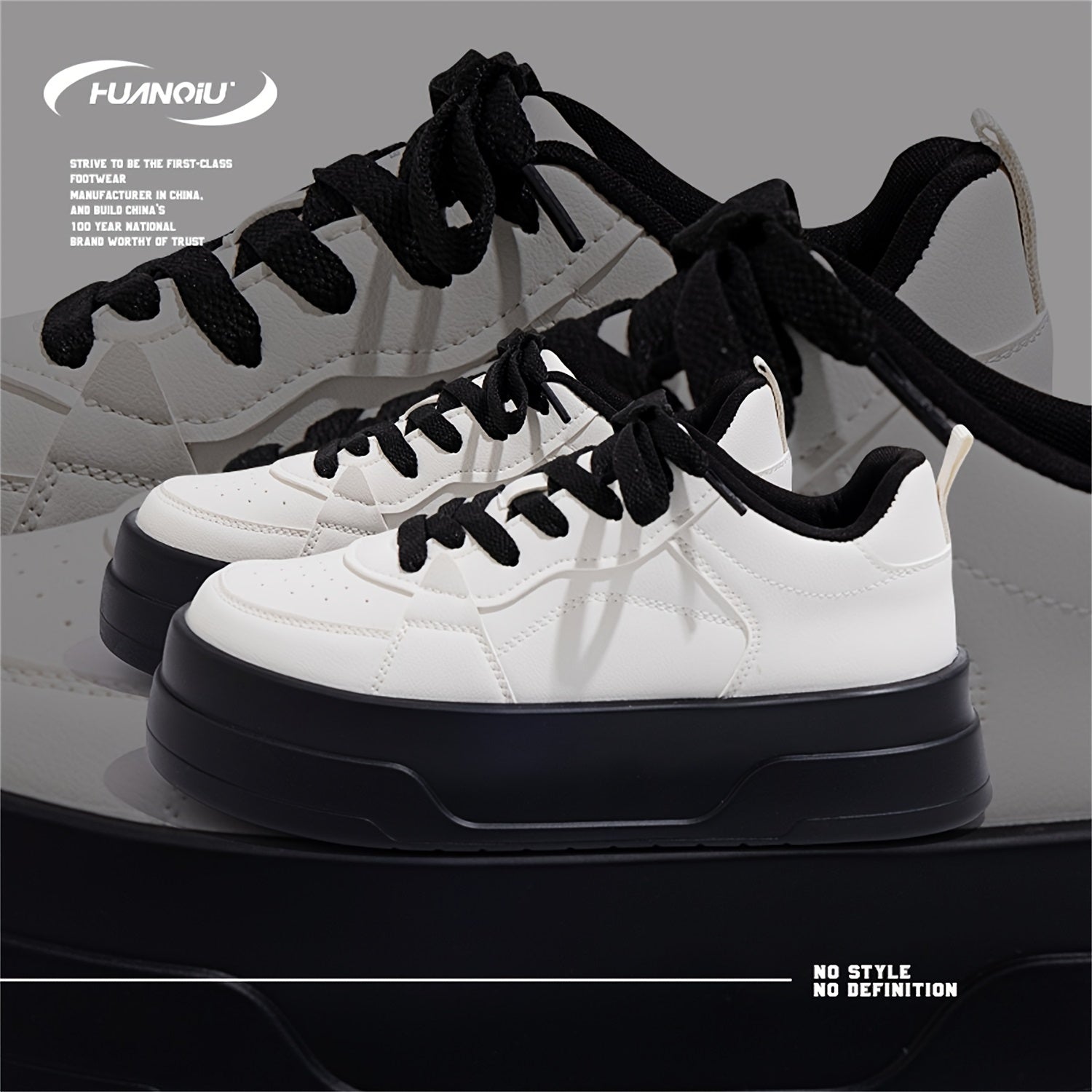 HUANQIU Lace-up Low Breathable Board Shoes Casual Sneakers Women's Footwear