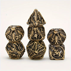 7pcs Hollow Metal Skull Dice Set for RPG Board Games