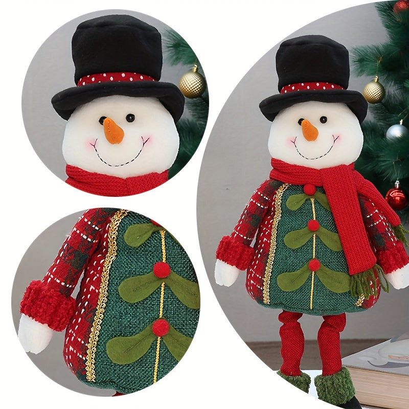 1pc Retractable Snowman Elk Doll Christmas Ornament