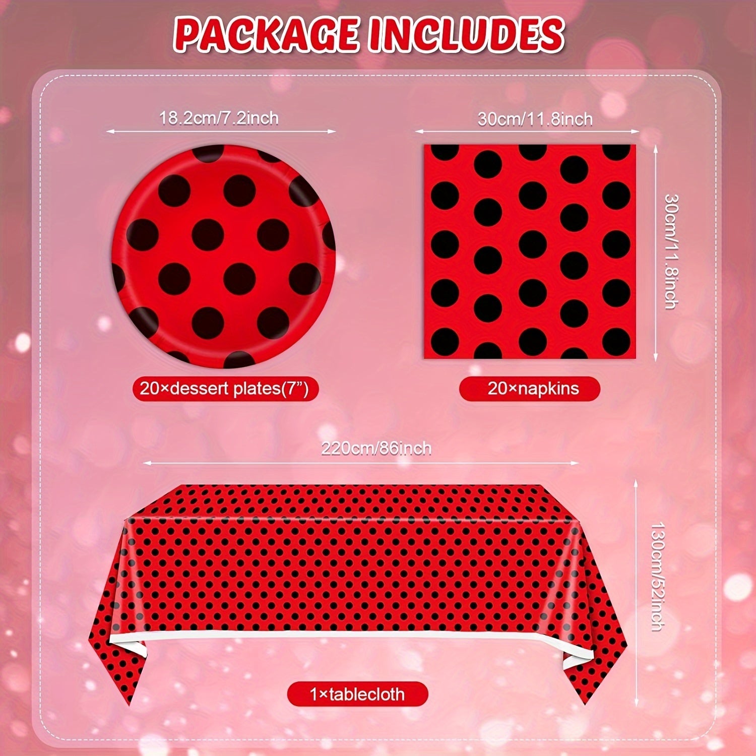 Ladybug Themed Party Supplies Set