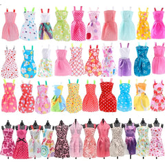 43pcs Fashion Doll Clothes and Accessories Set - Skirt, Necklace, Earring