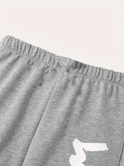 Boys Wild Boy Letter Print Sweatpants Set for Spring and Fall