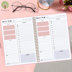 Daily Planner Undated Hourly Schedule To Do List & Meal Planner