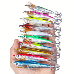 10 9 4g Horizontal Squid Jig Luminous Jigging Bait Sea Fishing Cuttlefish EGI