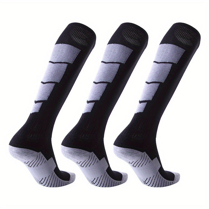 3 Pairs One Size Soccer Socks Non slip Wear resistant Breathable Stockings