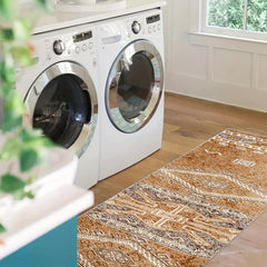 Non Slip Moroccan Tribal Kitchen Rug - Machine Washable
