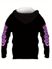 Men's Mouth Print Graphic Hoodie Loose Pullover for Autumn Winter