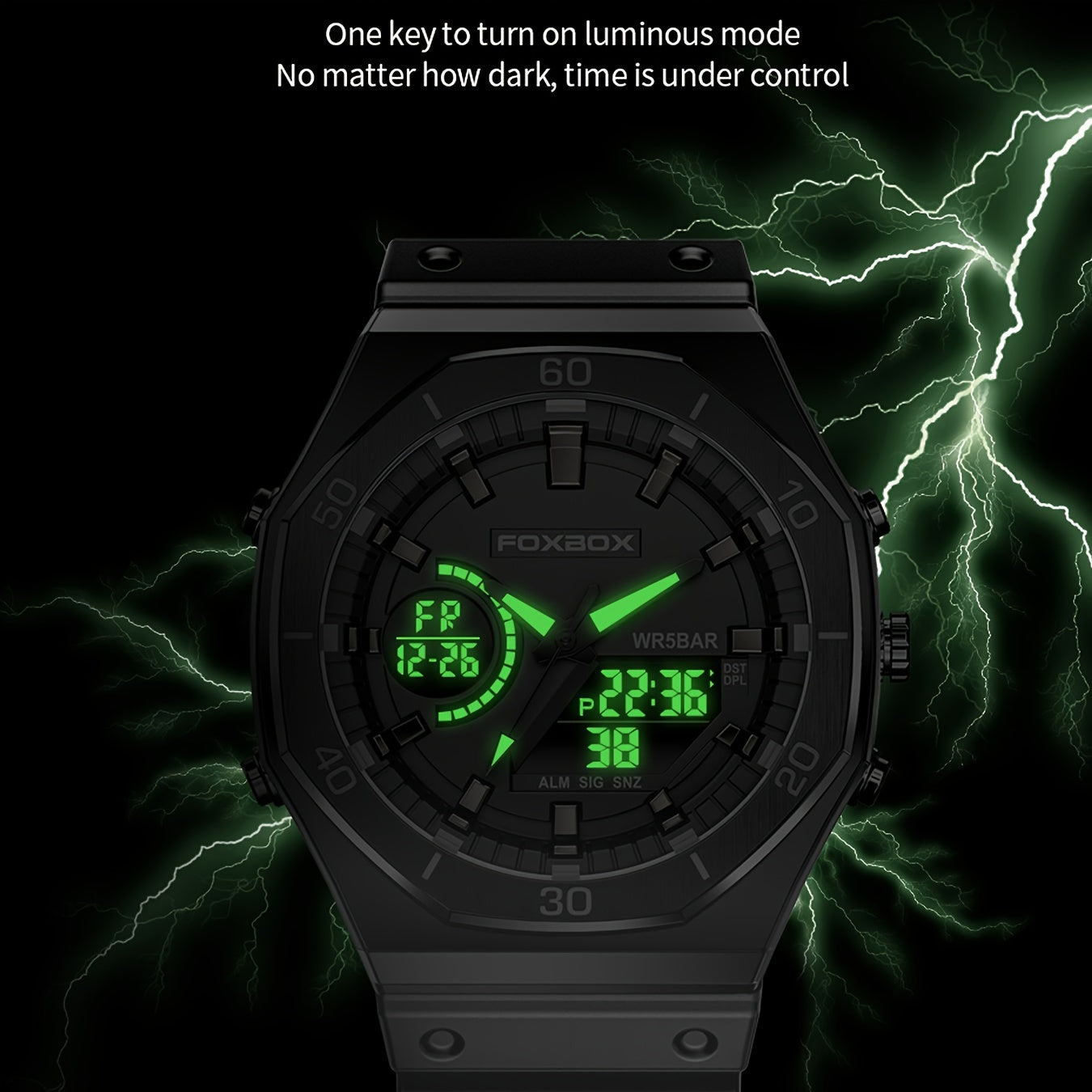 Women's Chronograph Dual Display Waterproof Sports Watch