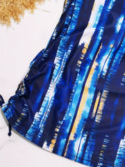 Tie Dye Striped Print Tankini Set