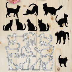 10pcs Cat Metal Cutting Dies for Cards Scrapbooking DIY Projects