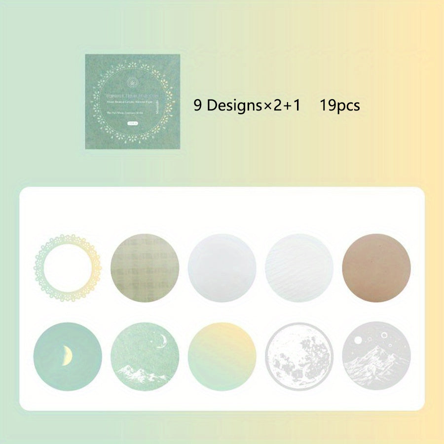 Moon Series Round Paper Light Retro Salt Tied Lace Hand Account Decorative
