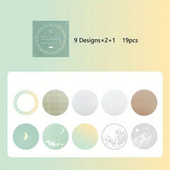 Moon Series Round Paper Light Retro Salt Tied Lace Hand Account Decorative