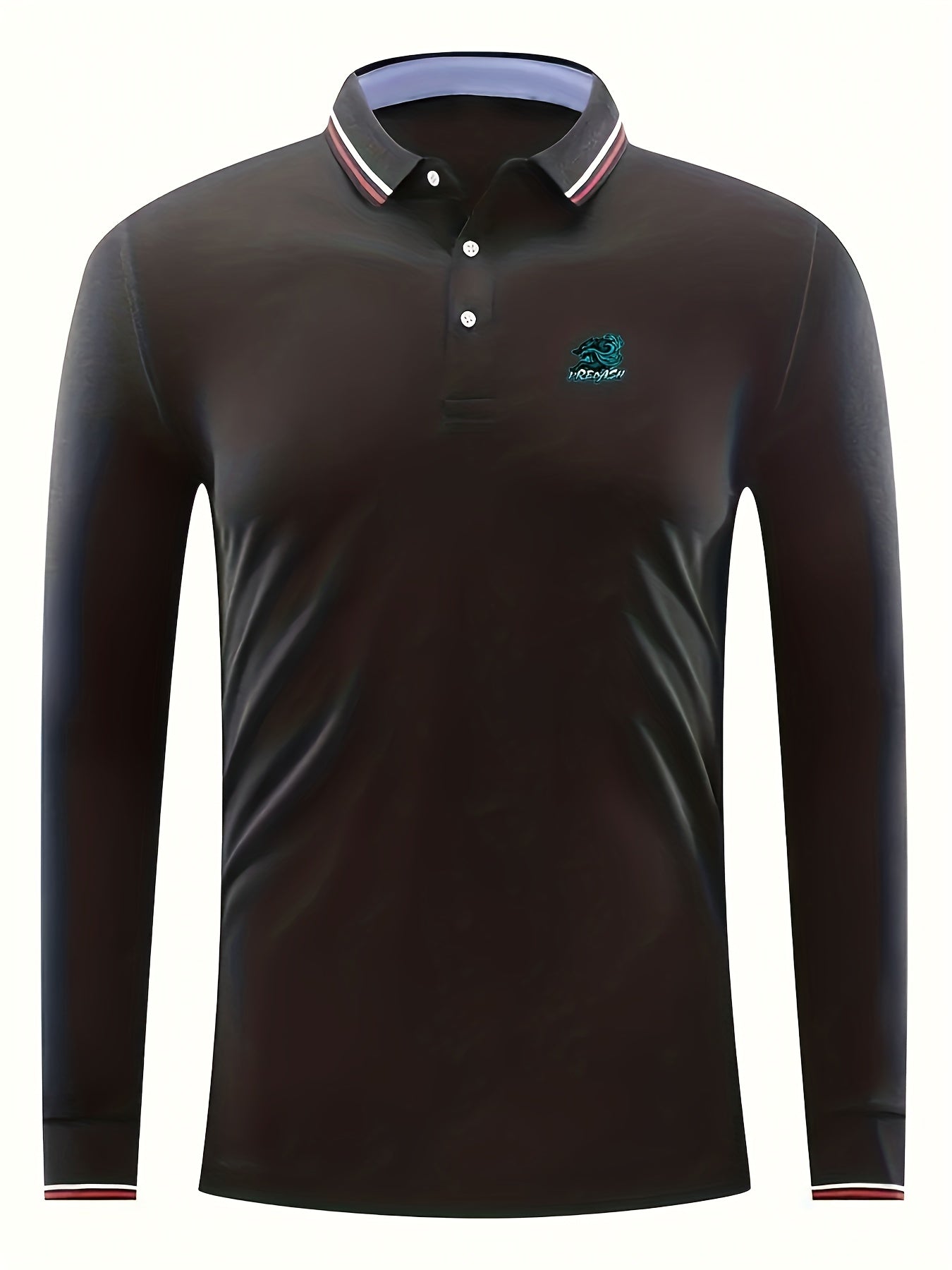 Men's Vintage Wolf Graphic Polo Shirt Casual Lapel Button Up Polo Shirt
