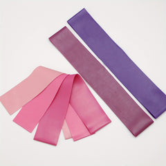 5 Pink Gradient Yoga Bands - Silicone Resistance Straps for Women & Men