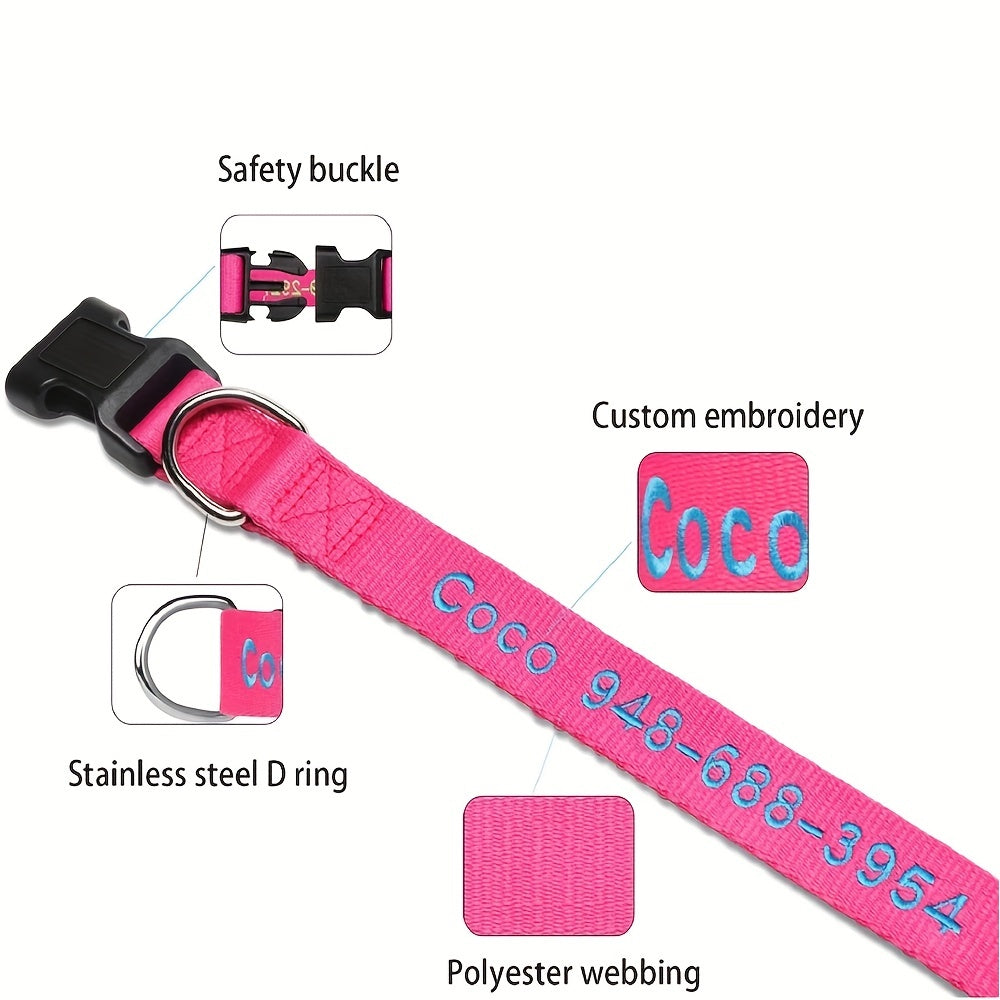 Custom Dog Collar with Name & Number