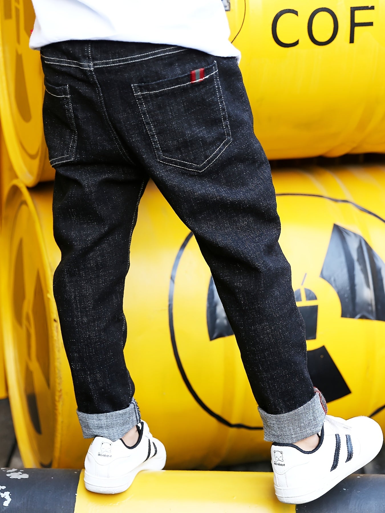 Boys Classic Denim Long Pants With Pocket Kids Clothing