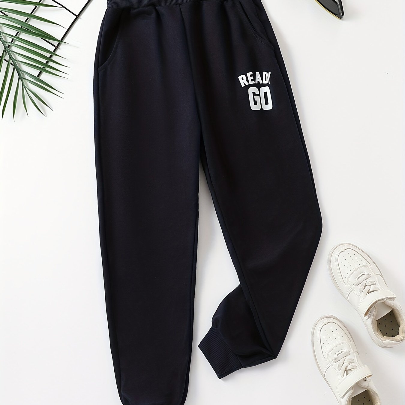 READY GO Letter Print Boys Casual Active Sweatpants Jogger Sports Pants