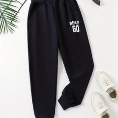 READY GO Letter Print Boys Casual Active Sweatpants Jogger Sports Pants