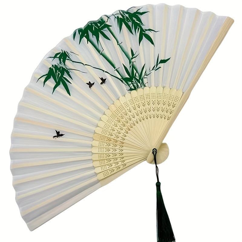Chinese Landscape Prints Folding Fan Portable Dance Party Accessory