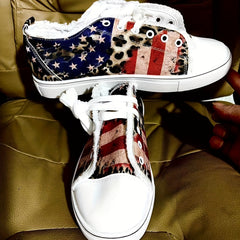 Women's Flag Pattern Canvas Shoes Independence