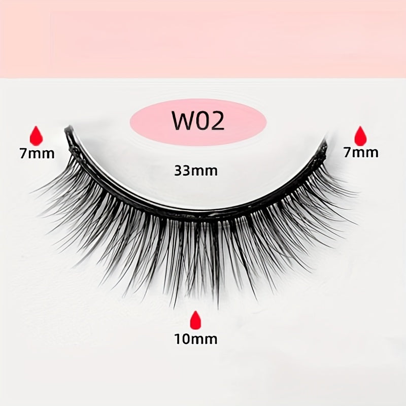 3 Pairs Natural Look 3D Reusable Self Adhesive Eyelashes