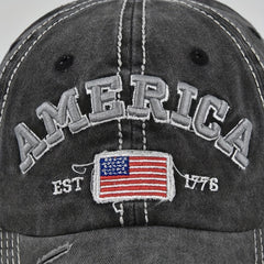 3D Embroidery Baseball Cap AMERICA Peaked Cap Curved Brim Hat Sun Visor