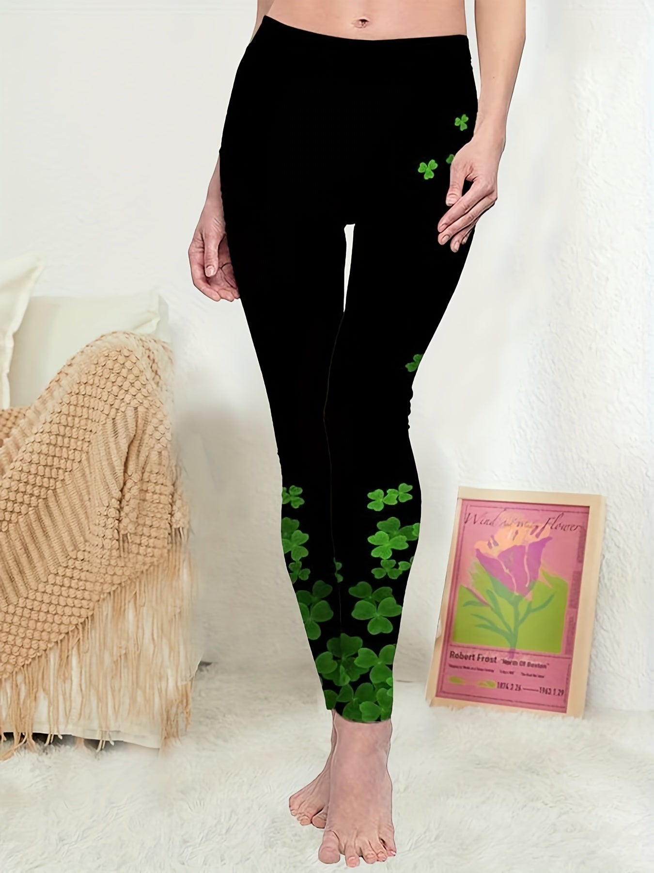 Floral Print Skinny Leggings Casual Women's Clothing