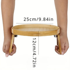 Bamboo Sofa Armrest Clip-On Tray TV Snack Holder