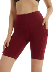High Waisted Side Pockets Sports Shorts Yoga & Biker Shorts