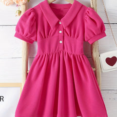 Toddler Girls Puff Sleeve Princess Dress For Party