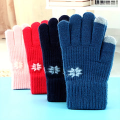 Kids' Plush Winter Split-finger Gloves, Mobile-friendly