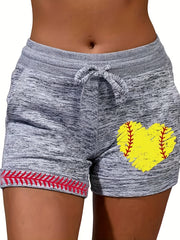 Graphic Pattern Drawstring Shorts with Pockets