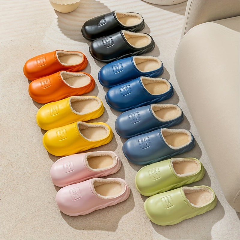 Plush Lined Waterproof Slippers for Women