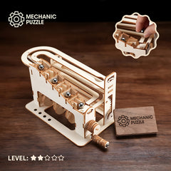 Wooden Puzzle Marble Run Mechanical Building Game