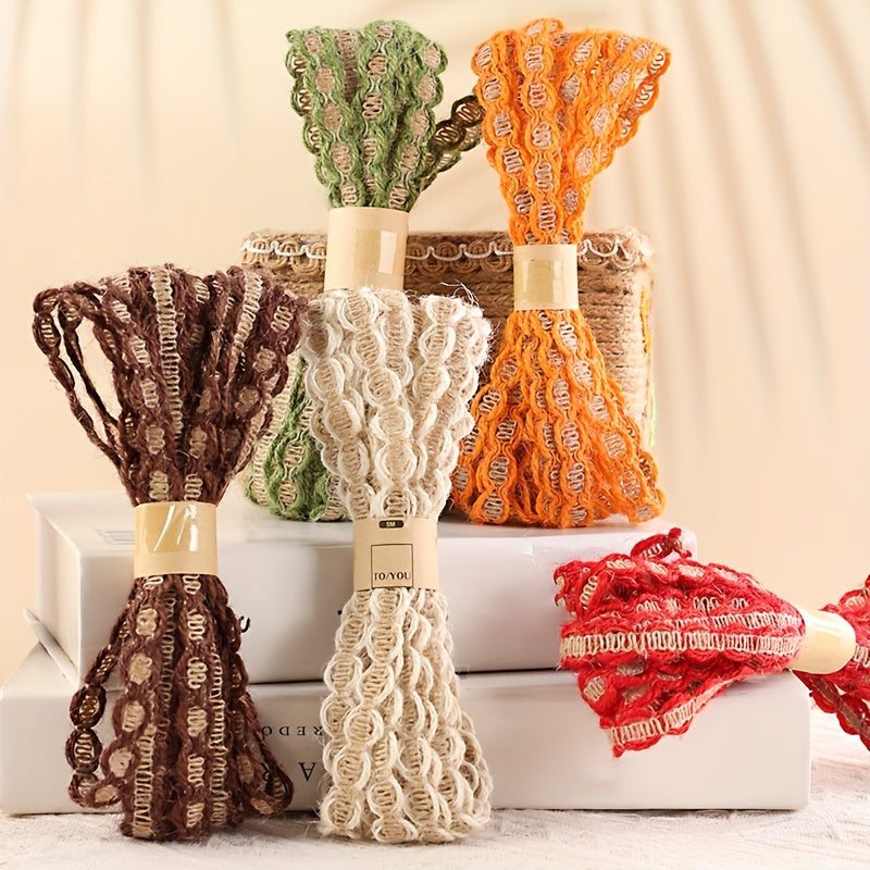 1pc DIY Decorative Hemp Rope Half Circular Crossed Lace Hemp Rope