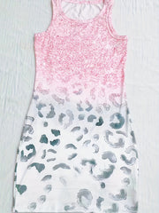 Leopard Print Bodycon Dress Sleeveless Sexy Dress Women's Clothing