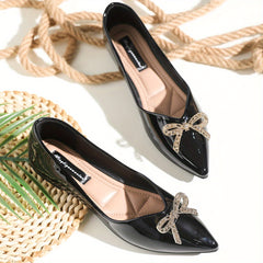 Rhinestone Bowknot Flat Wedding Shoes Lightweight Walking Shoes