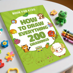 Step-by-Step Drawing Book for Kids, 200 Art Lessons with Sharks, Rabbits, Sheep