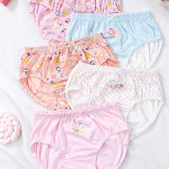 Girls Mini Cartoon Animal Graphic Shortie Brief Soft Cotton Underwear