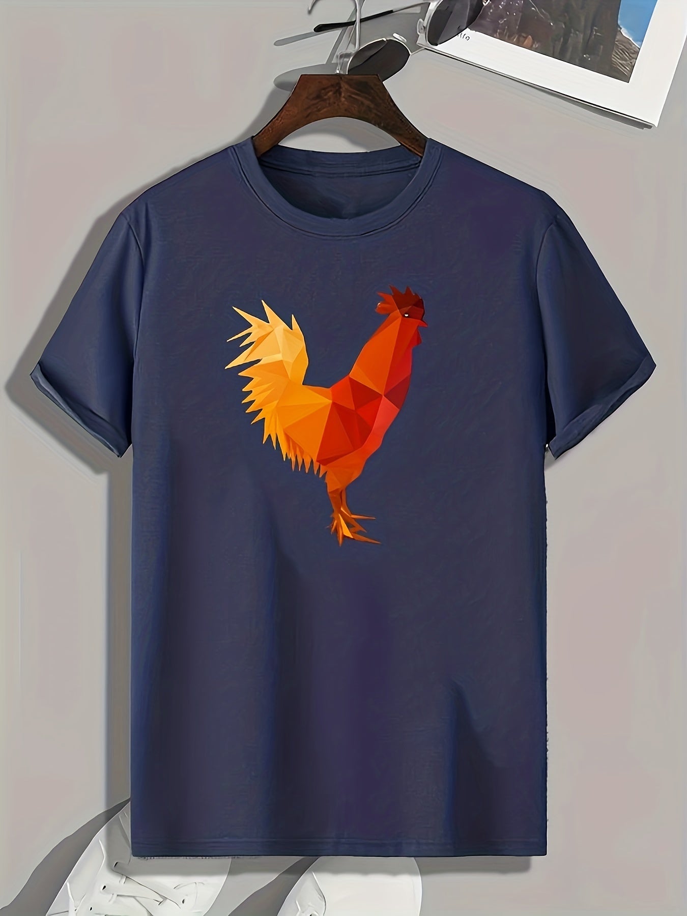 Chicken Print Men's Graphic T-Shirt for Summer