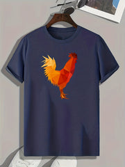 Chicken Print Men's Graphic T-Shirt for Summer