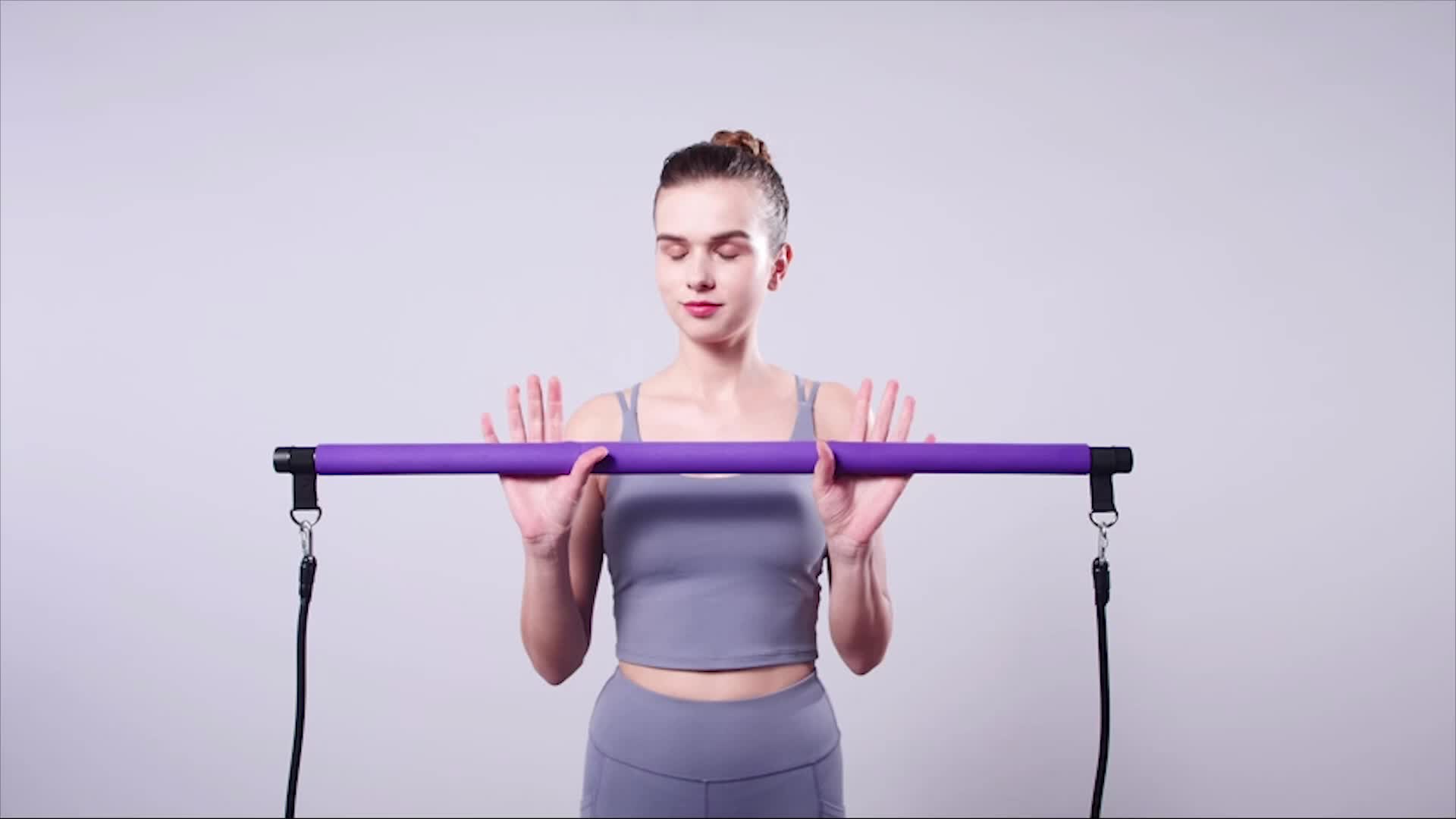 Portable Home Gym Pilates Bar Kit with Resistance Bands