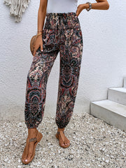 Paisley Print Joggers Boho Pants for Spring & Summer